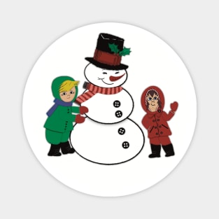 Snowman with Kids Magnet